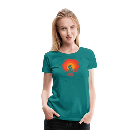 SPOD Frauen Premium T-Shirt Divablau / S LOSE THE PATH - CREATE YOUR OWN ADVENTURE E-Bike-Community