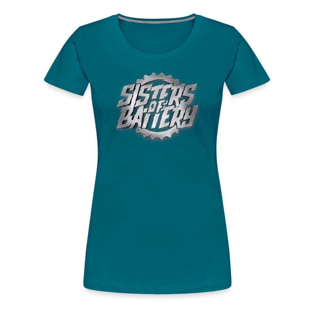 SPOD Frauen Premium T-Shirt Divablau / S Sisters of Battery 3D - Frauen Premium T-Shirt E-Bike-Community