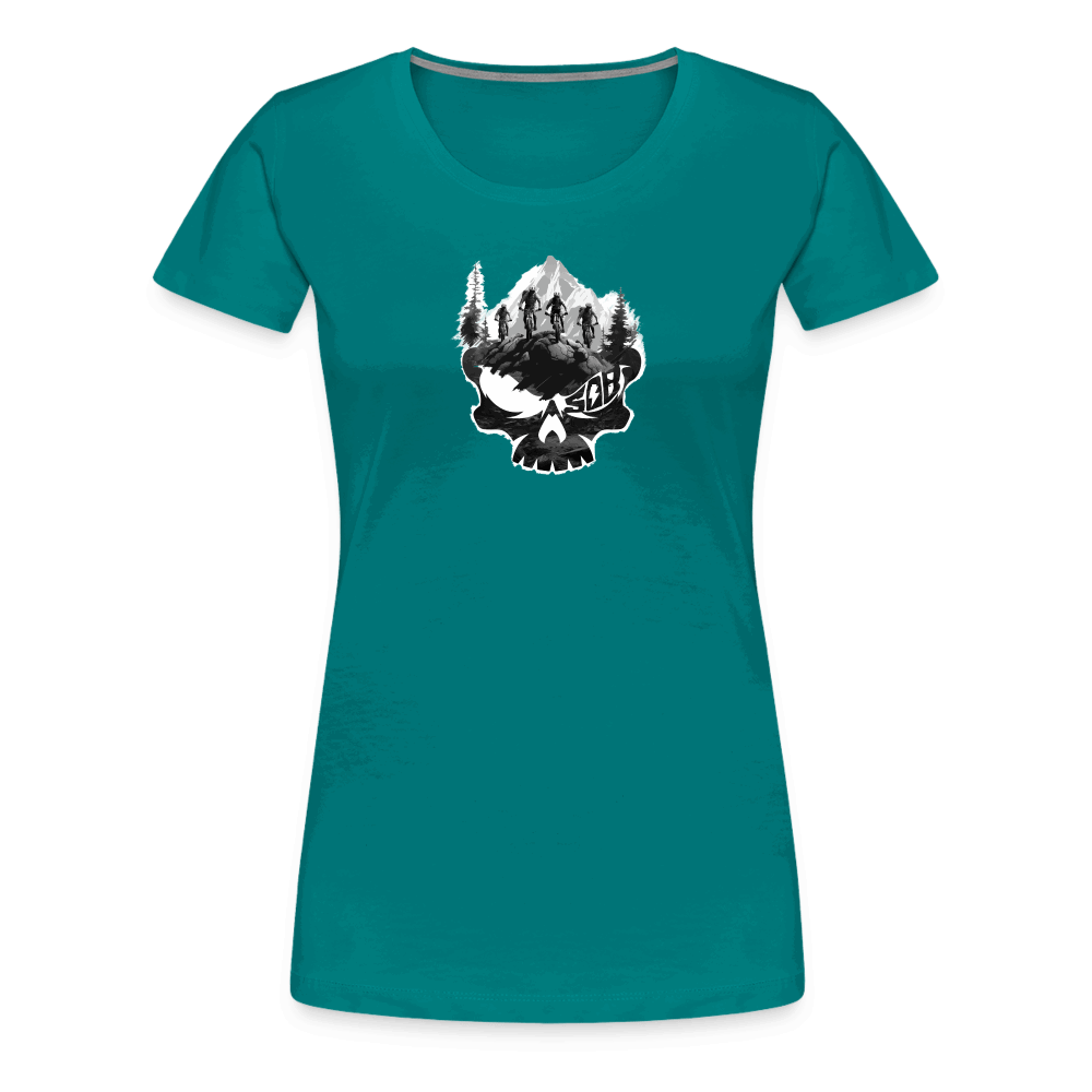 SPOD Frauen Premium T-Shirt Divablau / S Skullgang Rider - Frauen Premium Shirt E-Bike-Community