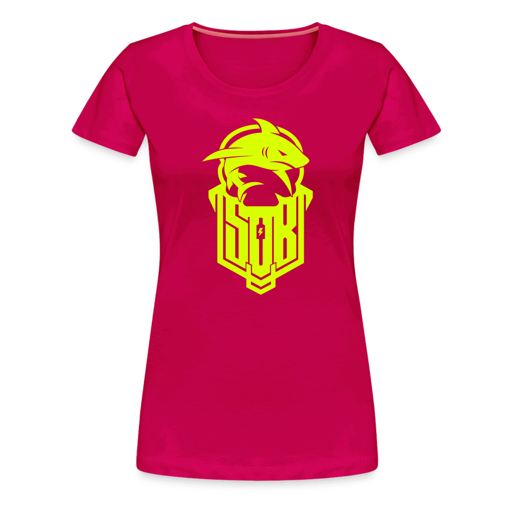 SPOD Frauen Premium T-Shirt dunkles Pink / S Hai Bike - Neongelb - Frauen Premium T-Shirt E-Bike-Community