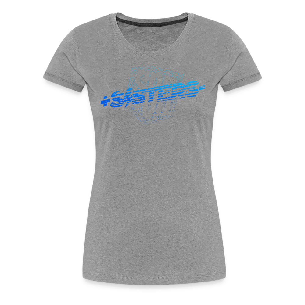 SPOD Frauen Premium T-Shirt Grau meliert / S Sisters Blue - Frauen Premium T-Shirt E-Bike-Community