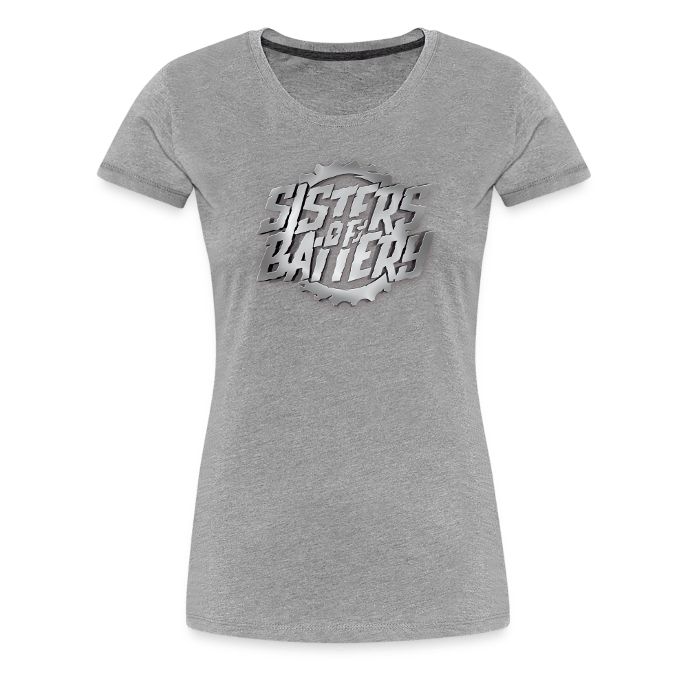 SPOD Frauen Premium T-Shirt Grau meliert / S Sisters of Battery 3D - Frauen Premium T-Shirt E-Bike-Community