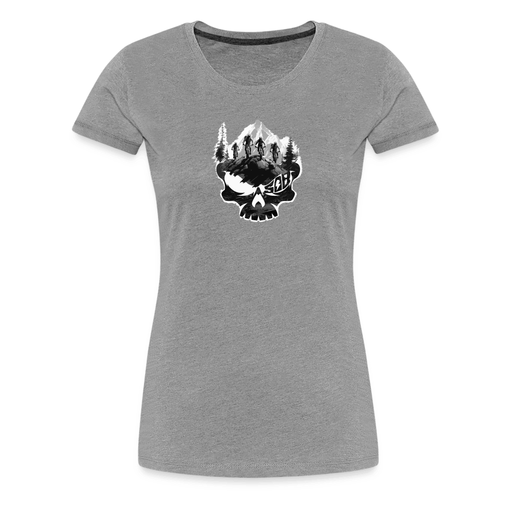 SPOD Frauen Premium T-Shirt Grau meliert / S Skullgang Rider - Frauen Premium Shirt E-Bike-Community