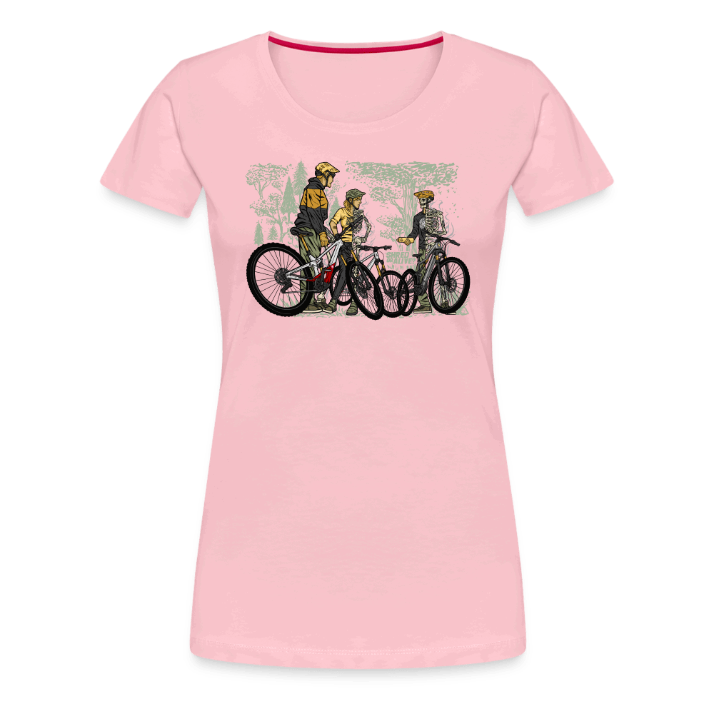 SPOD Frauen Premium T-Shirt Hellrosa / S Shred or Alive - Crew - Frauen Premium T-Shirt E-Bike-Community