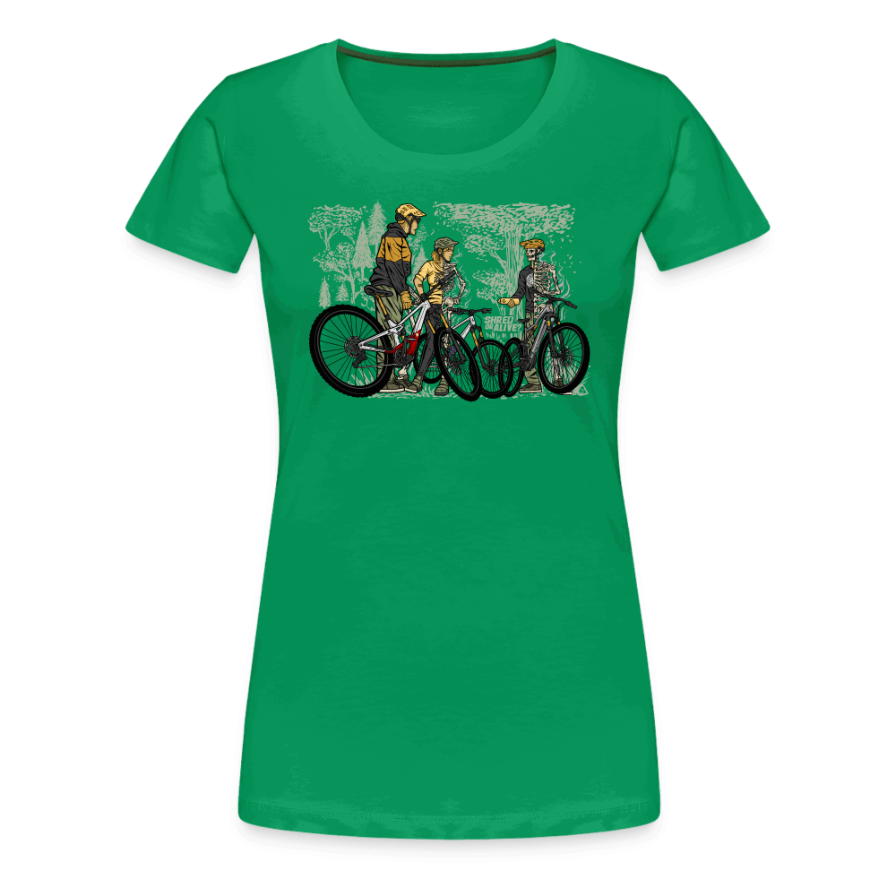 SPOD Frauen Premium T-Shirt Kelly Green / S Shred or Alive - Crew - Frauen Premium T-Shirt E-Bike-Community