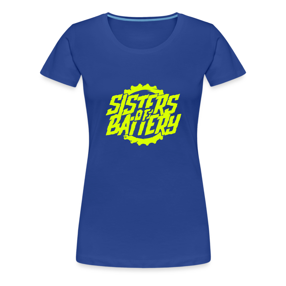 SPOD Frauen Premium T-Shirt Königsblau / S Sisters of Battery - Neongelb Frauen Premium T-Shirt E-Bike-Community