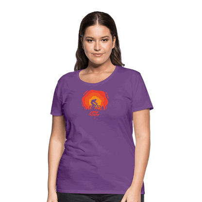 SPOD Frauen Premium T-Shirt Lila / S LOSE THE PATH - CREATE YOUR OWN ADVENTURE E-Bike-Community