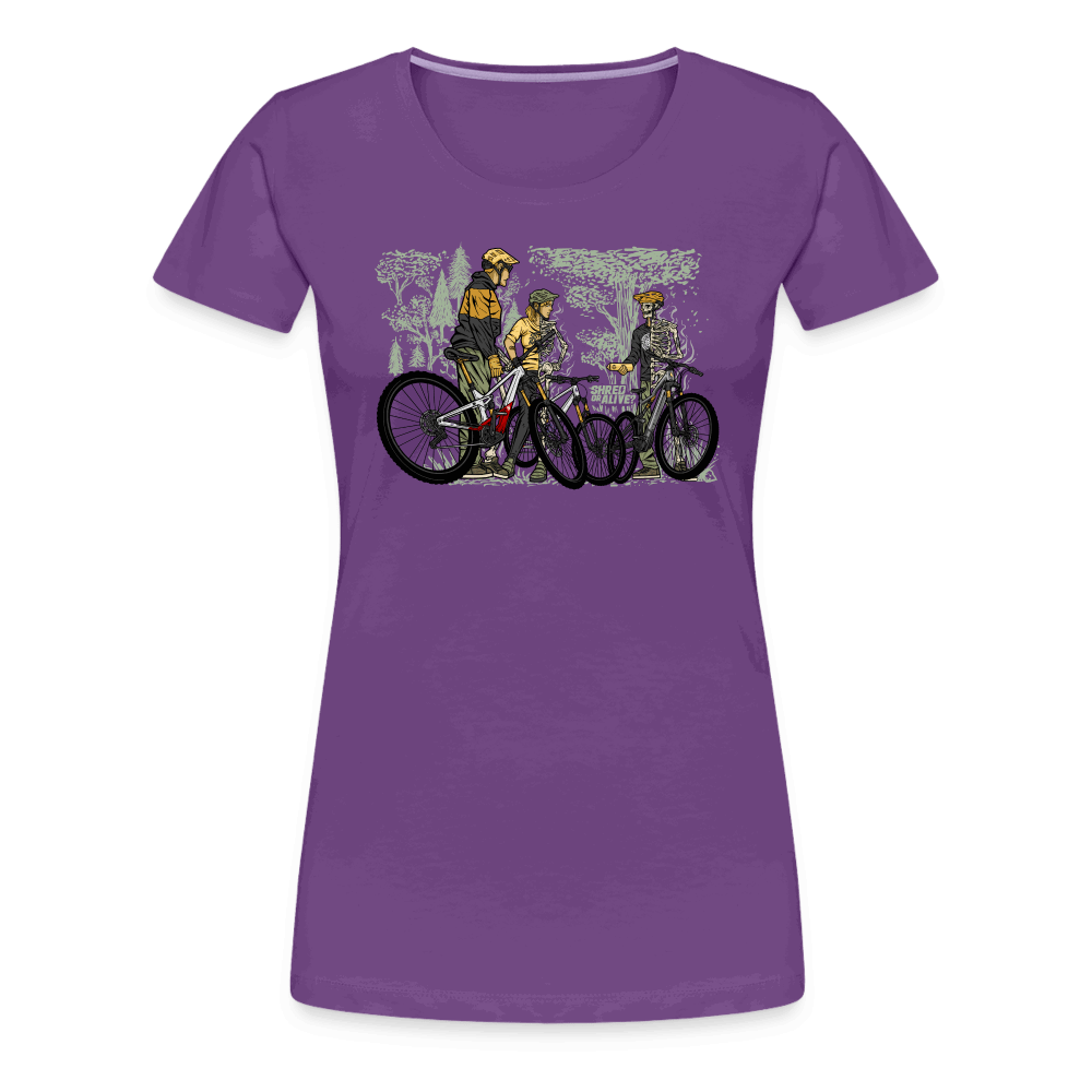 SPOD Frauen Premium T-Shirt Lila / S Shred or Alive - Crew - Frauen Premium T-Shirt E-Bike-Community