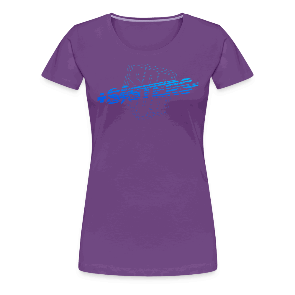 SPOD Frauen Premium T-Shirt Lila / S Sisters Blue - Frauen Premium T-Shirt E-Bike-Community