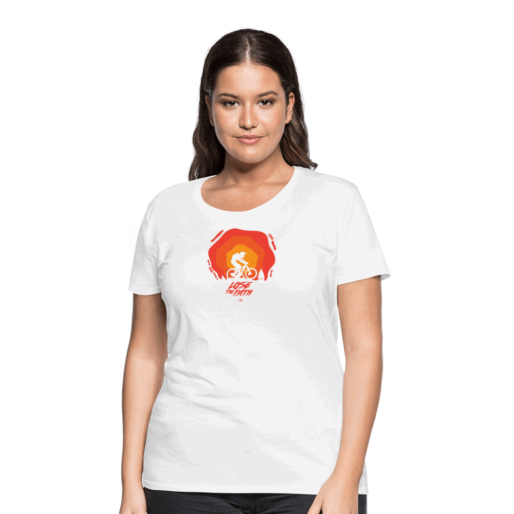 SPOD Frauen Premium T-Shirt LOSE THE PATH - CREATE YOUR OWN ADVENTURE E-Bike-Community