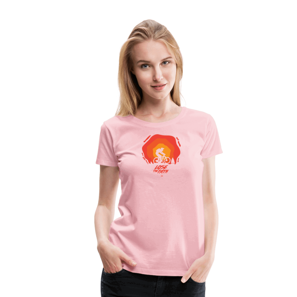 SPOD Frauen Premium T-Shirt LOSE THE PATH - CREATE YOUR OWN ADVENTURE E-Bike-Community