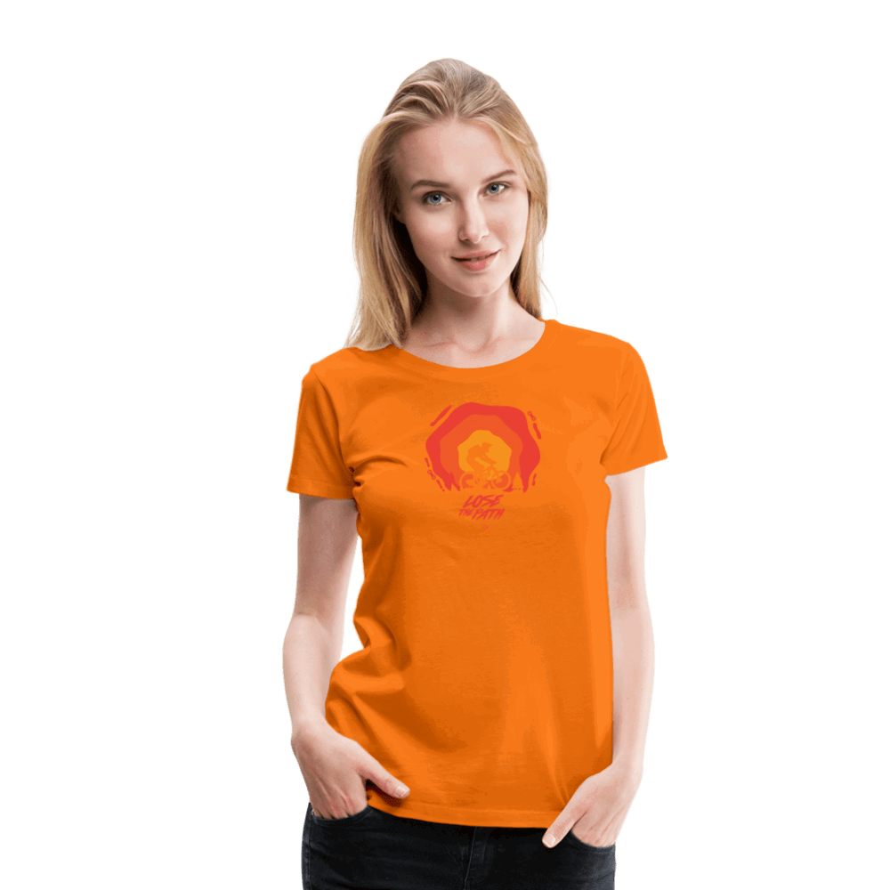 SPOD Frauen Premium T-Shirt LOSE THE PATH - CREATE YOUR OWN ADVENTURE E-Bike-Community