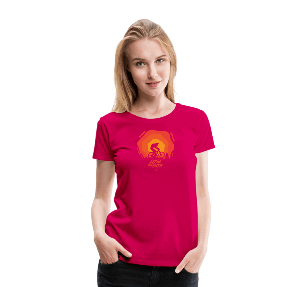 SPOD Frauen Premium T-Shirt LOSE THE PATH - CREATE YOUR OWN ADVENTURE E-Bike-Community