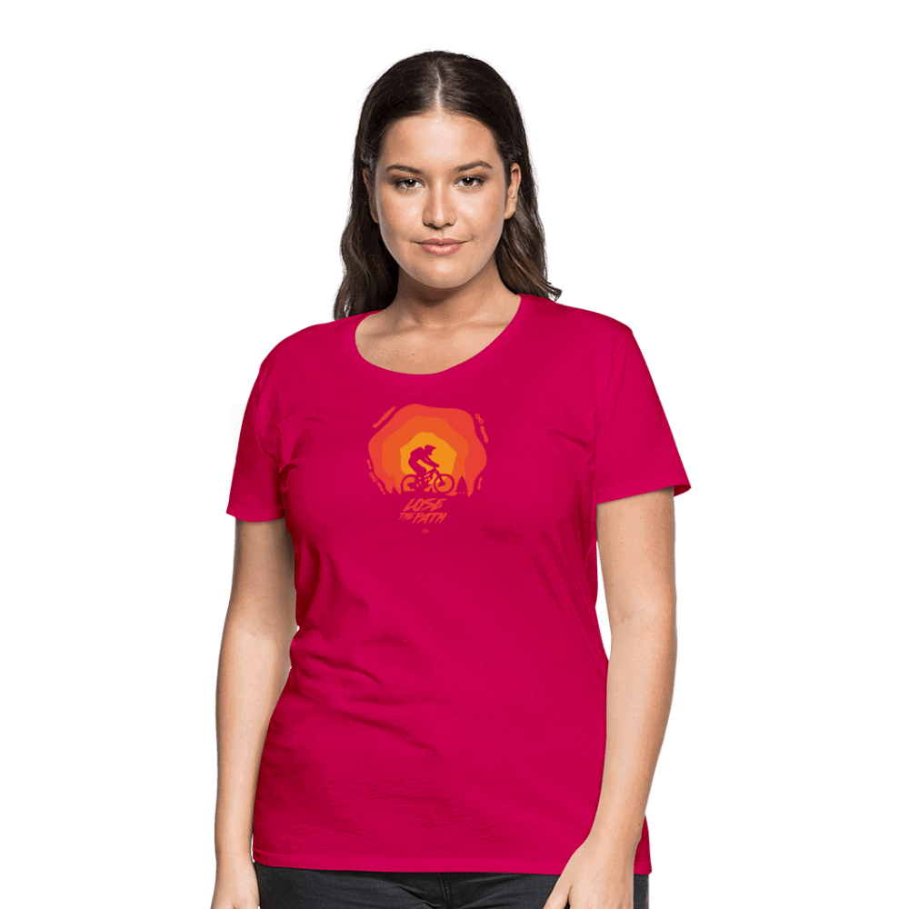 SPOD Frauen Premium T-Shirt LOSE THE PATH - CREATE YOUR OWN ADVENTURE E-Bike-Community