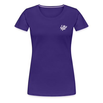 SPOD Frauen Premium T-Shirt LOVE 2 RIDE  - FRONT / Backprint -Frauen Premium T-Shirt E-Bike-Community