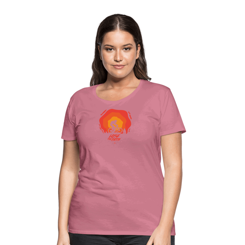 SPOD Frauen Premium T-Shirt Malve / S LOSE THE PATH - CREATE YOUR OWN ADVENTURE E-Bike-Community