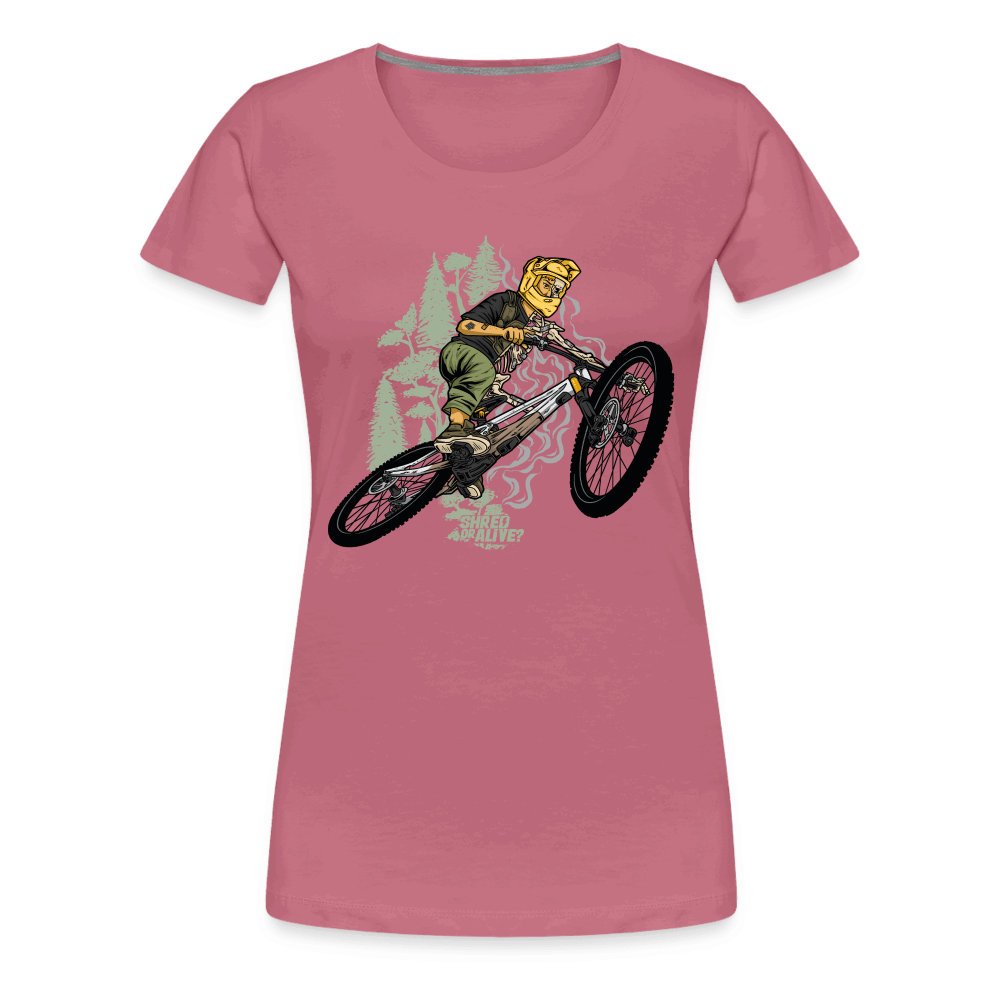 SPOD Frauen Premium T-Shirt Malve / S Shred or Alive - Jumper - Frauen Premium T-Shirt E-Bike-Community