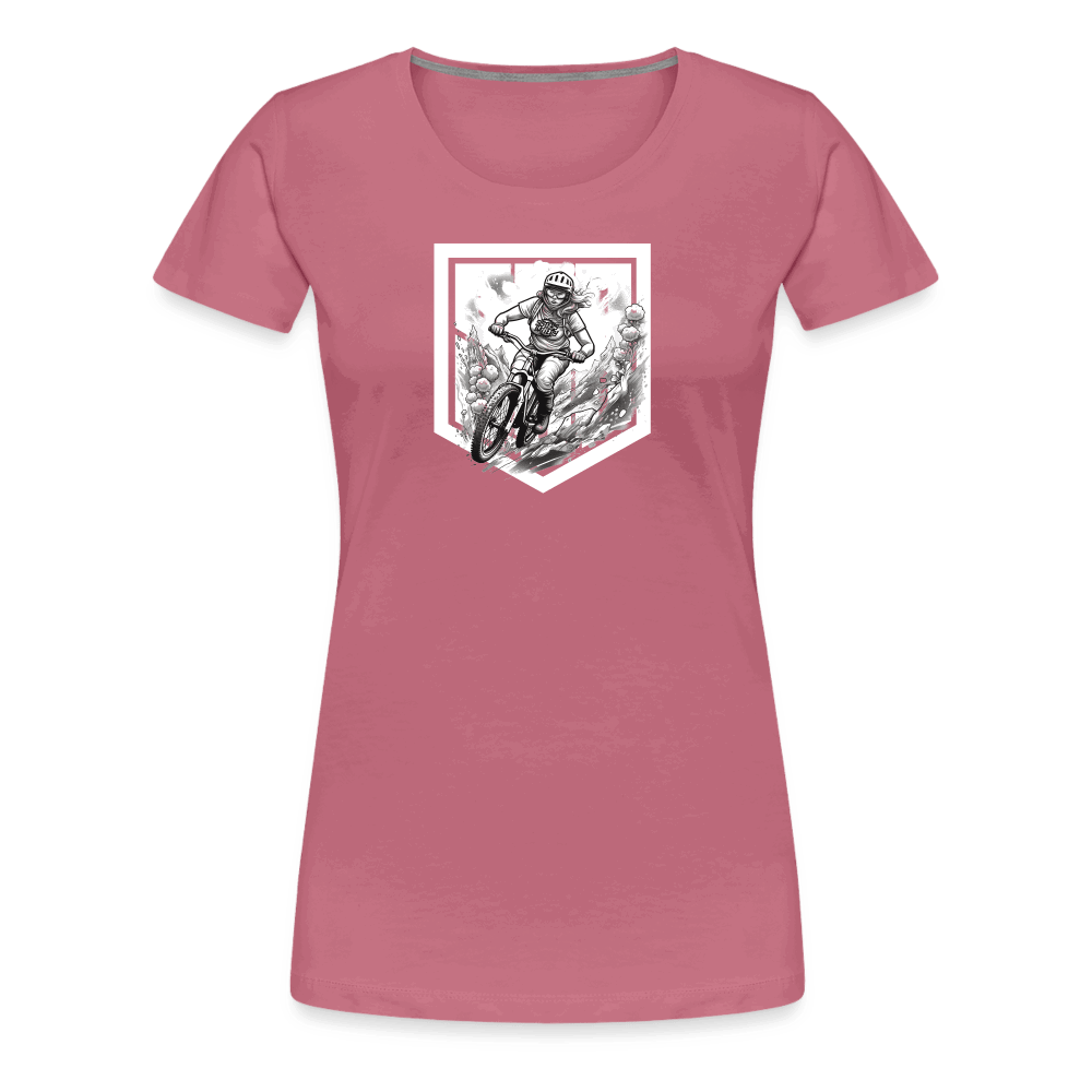 SPOD Frauen Premium T-Shirt Malve / S Sisters of Battery - SoB - Frauen Premium T-Shirt E-Bike-Community