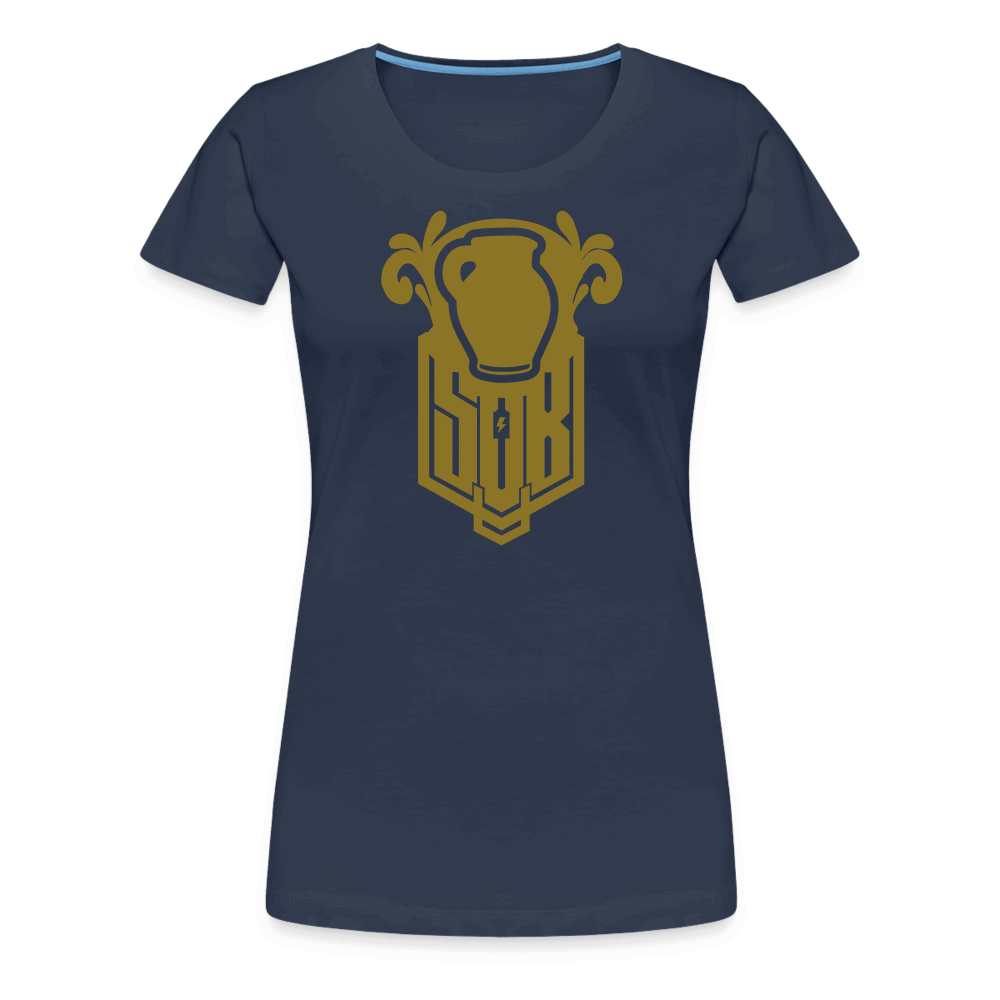 SPOD Frauen Premium T-Shirt Navy / S Bembel - Gold - Frauen Premium T-Shirt E-Bike-Community