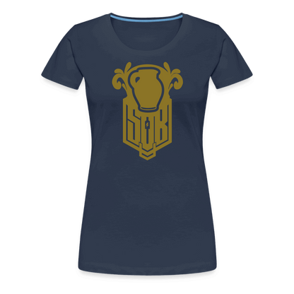 SPOD Frauen Premium T-Shirt Navy / S Bembel - Gold - Frauen Premium T-Shirt E-Bike-Community