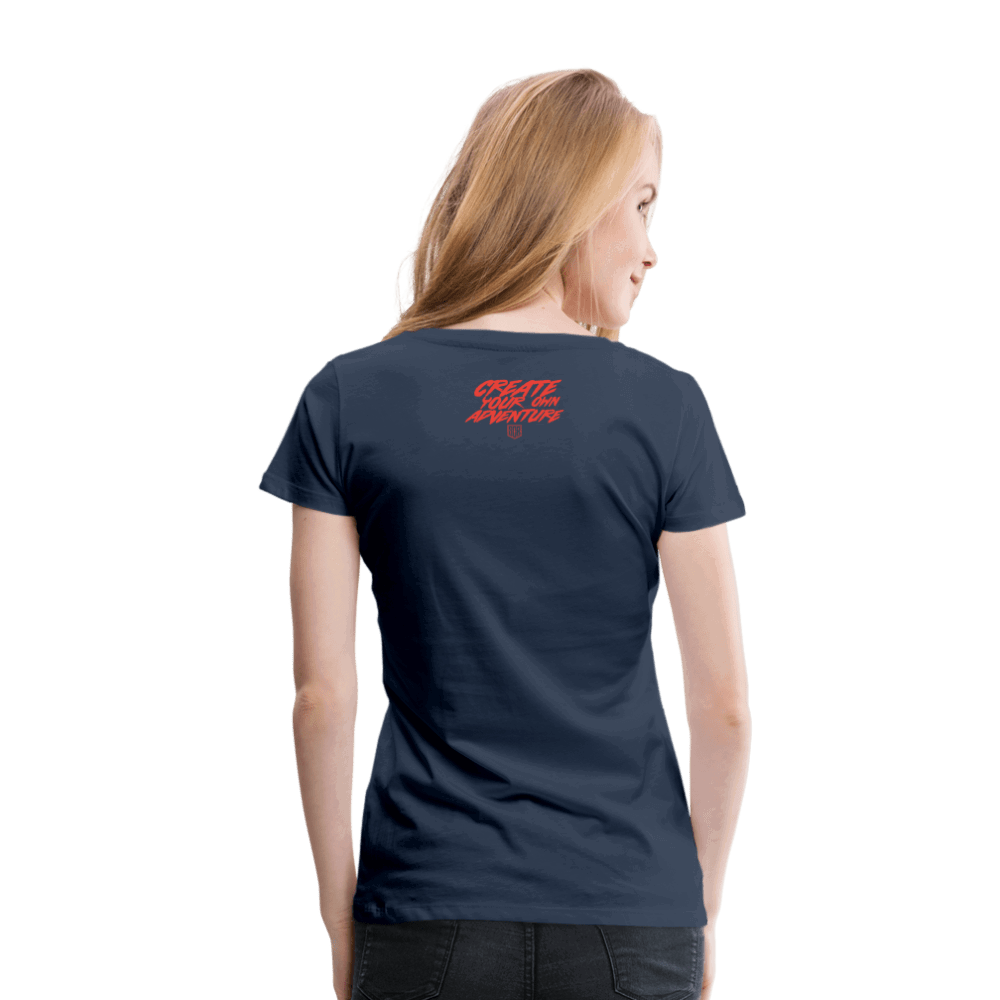 SPOD Frauen Premium T-Shirt Navy / S LOSE THE PATH - CREATE YOUR OWN ADVENTURE E-Bike-Community