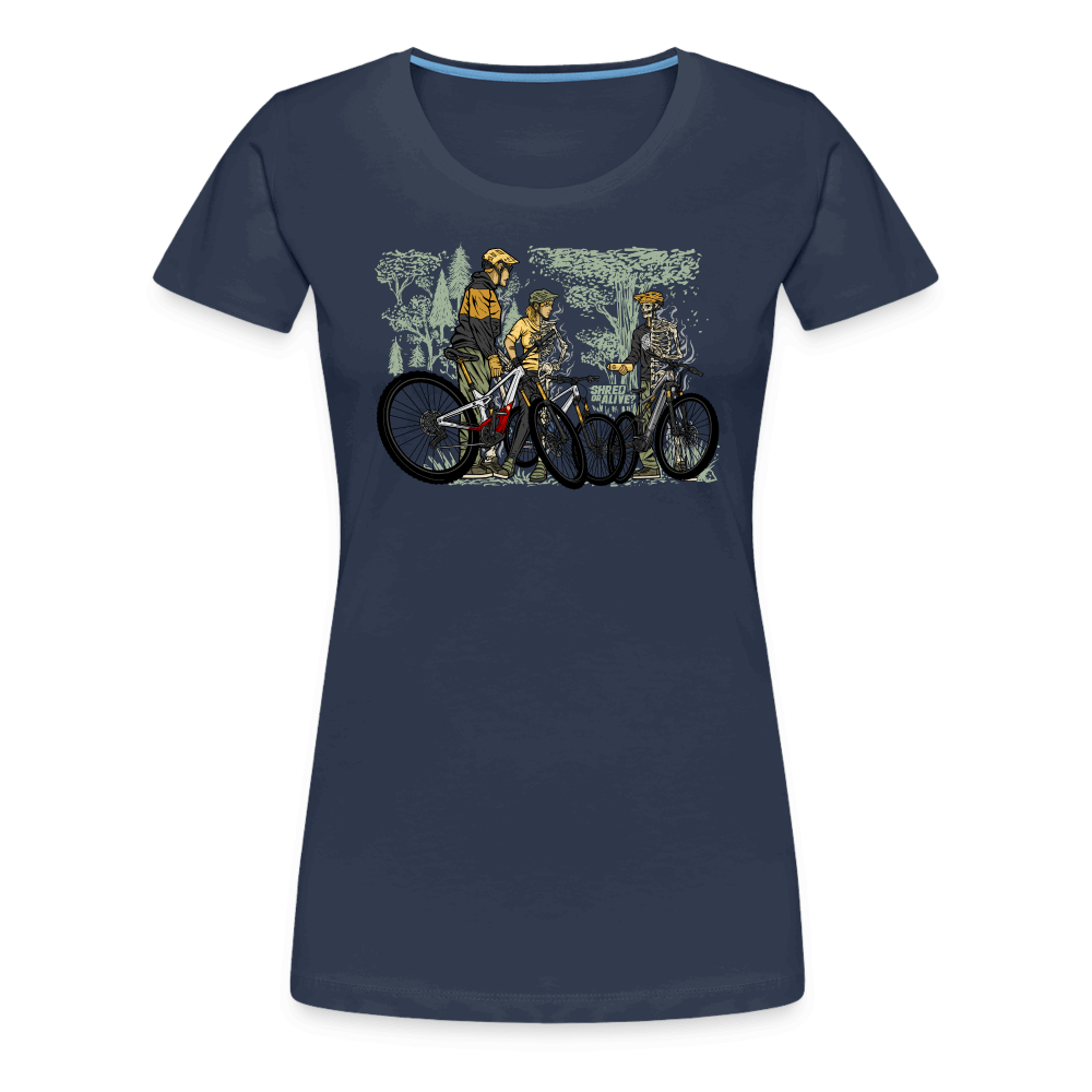 SPOD Frauen Premium T-Shirt Navy / S Shred or Alive - Crew - Frauen Premium T-Shirt E-Bike-Community