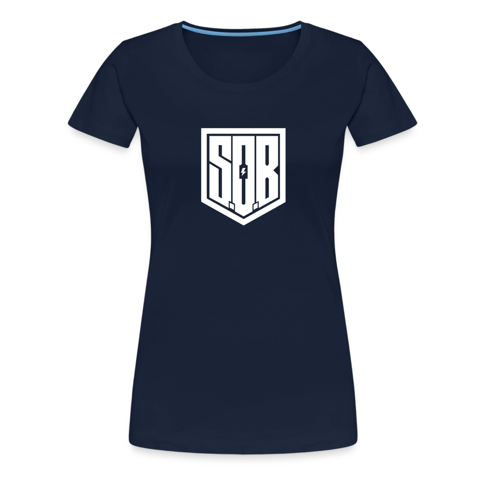 SPOD Frauen Premium T-Shirt Navy / S SISTERS OF BATTERY - SOB - Women’s Premium T-Shirt E-Bike-Community