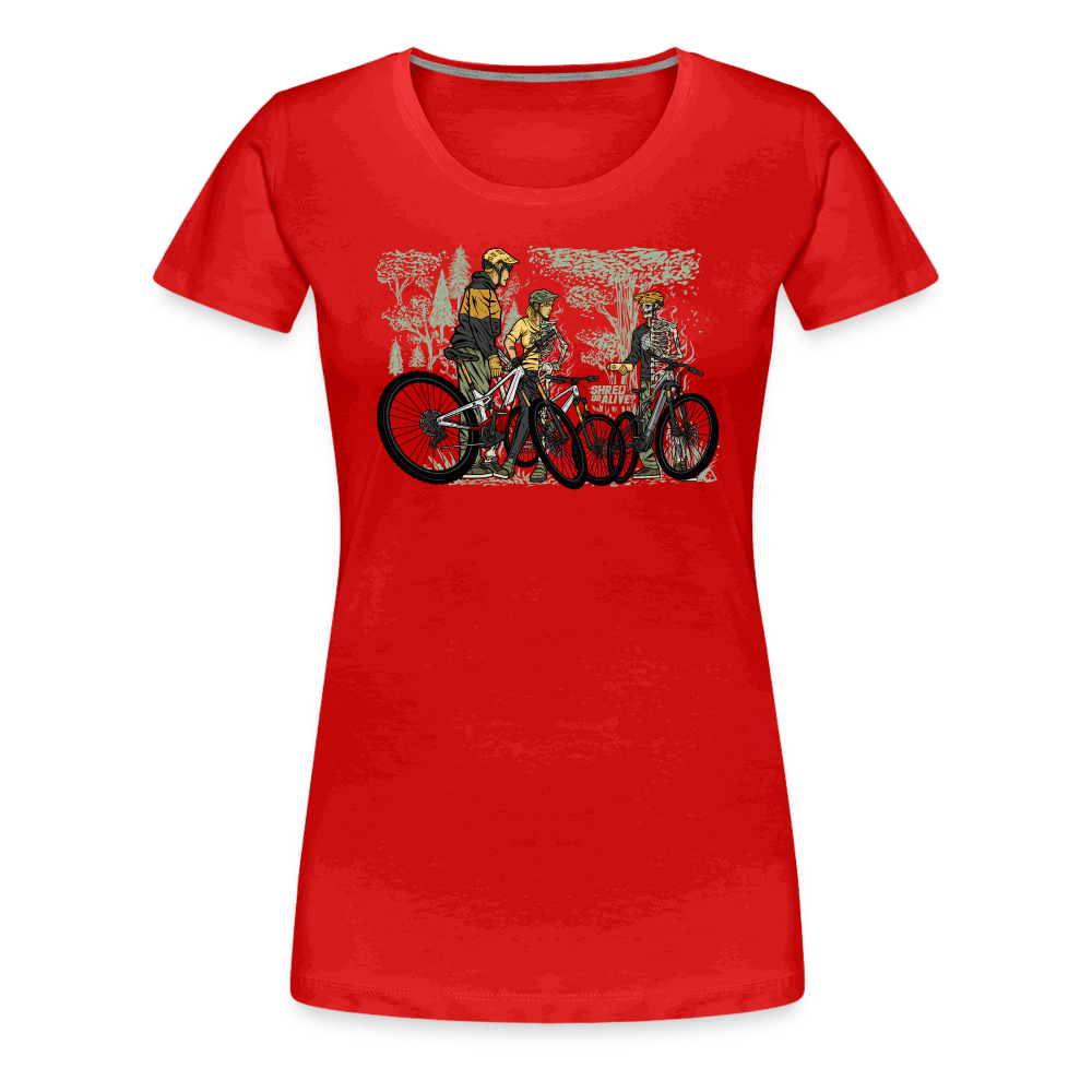 SPOD Frauen Premium T-Shirt Rot / S Shred or Alive - Crew - Frauen Premium T-Shirt E-Bike-Community