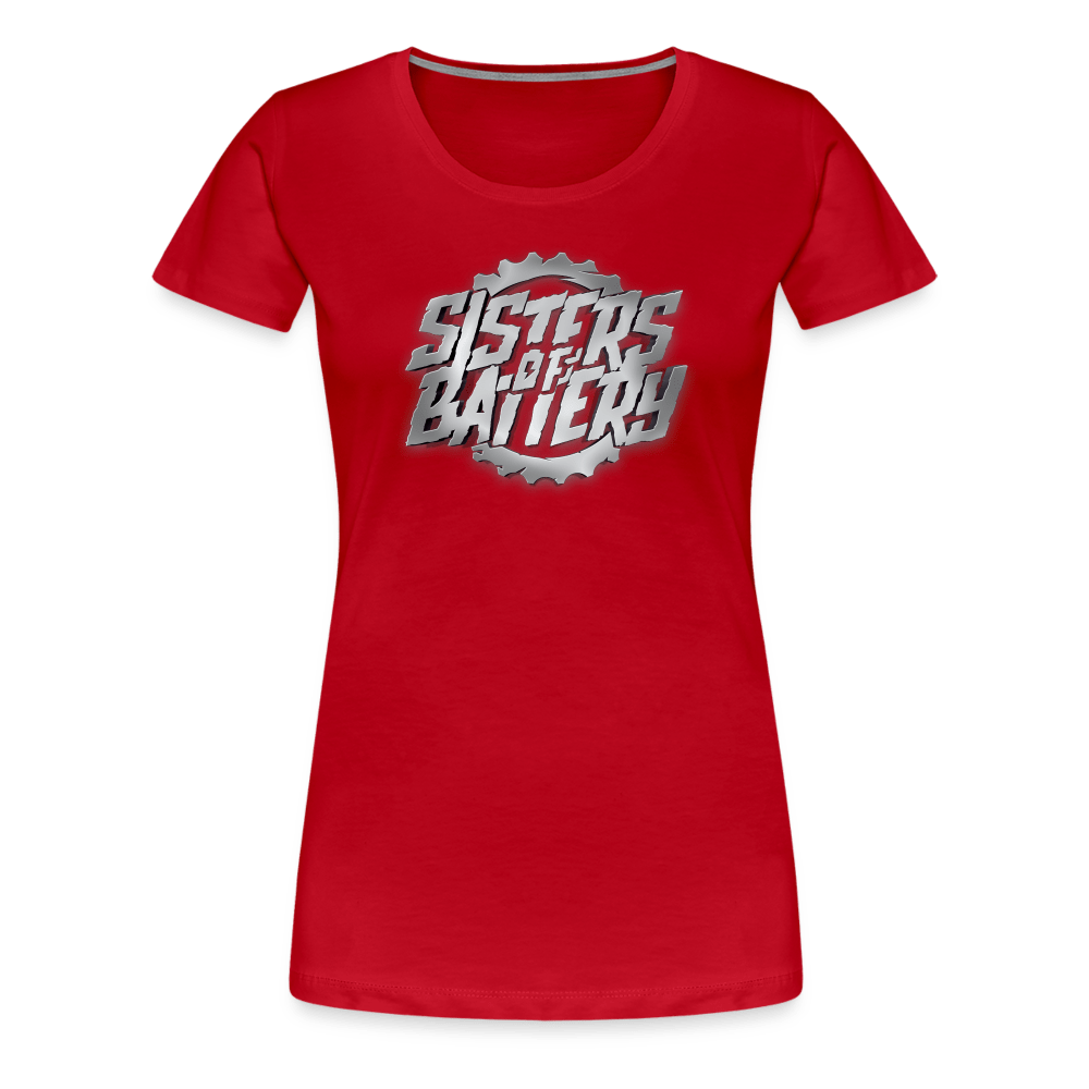 SPOD Frauen Premium T-Shirt Rot / S Sisters of Battery 3D - Frauen Premium T-Shirt E-Bike-Community