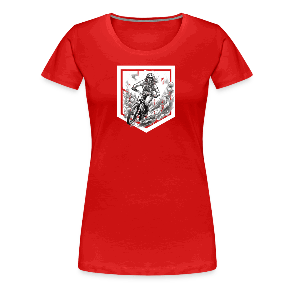 SPOD Frauen Premium T-Shirt Rot / S Sisters of Battery - SoB - Frauen Premium T-Shirt E-Bike-Community