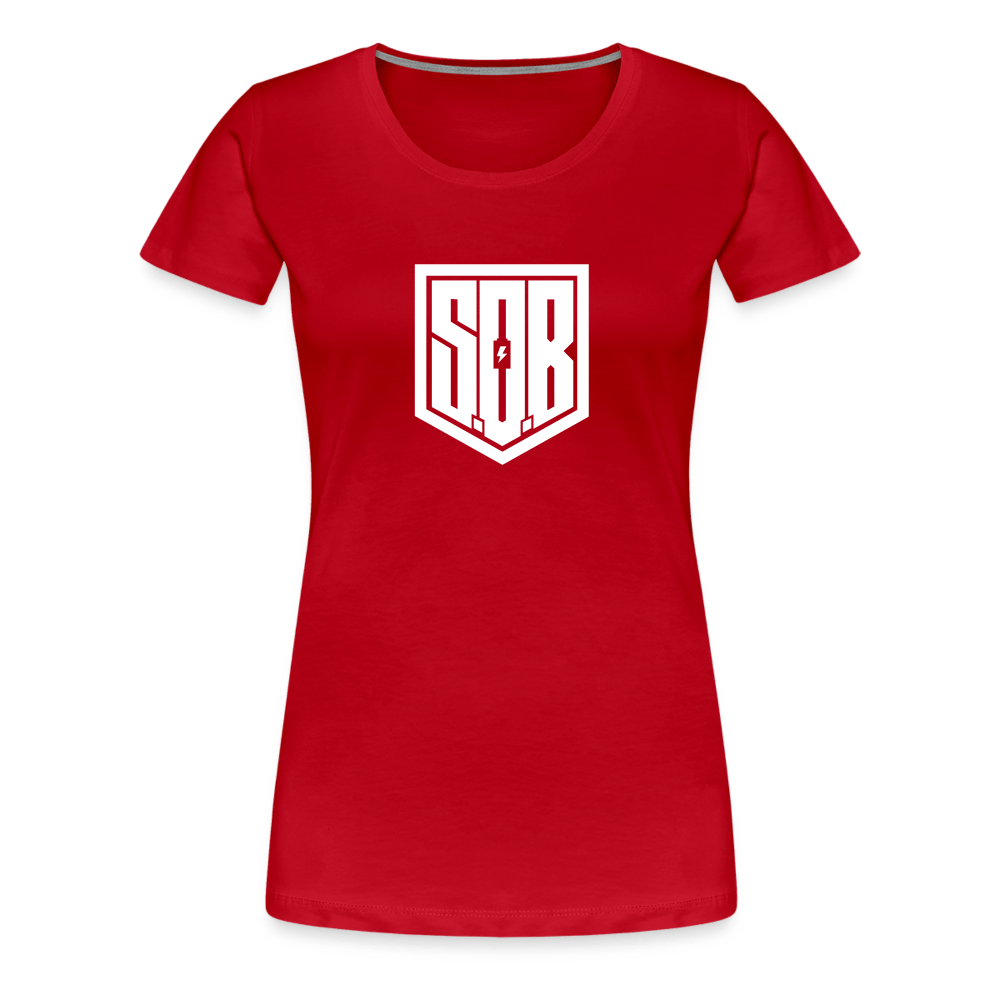 SPOD Frauen Premium T-Shirt Rot / S SISTERS OF BATTERY - SOB - Women’s Premium T-Shirt E-Bike-Community