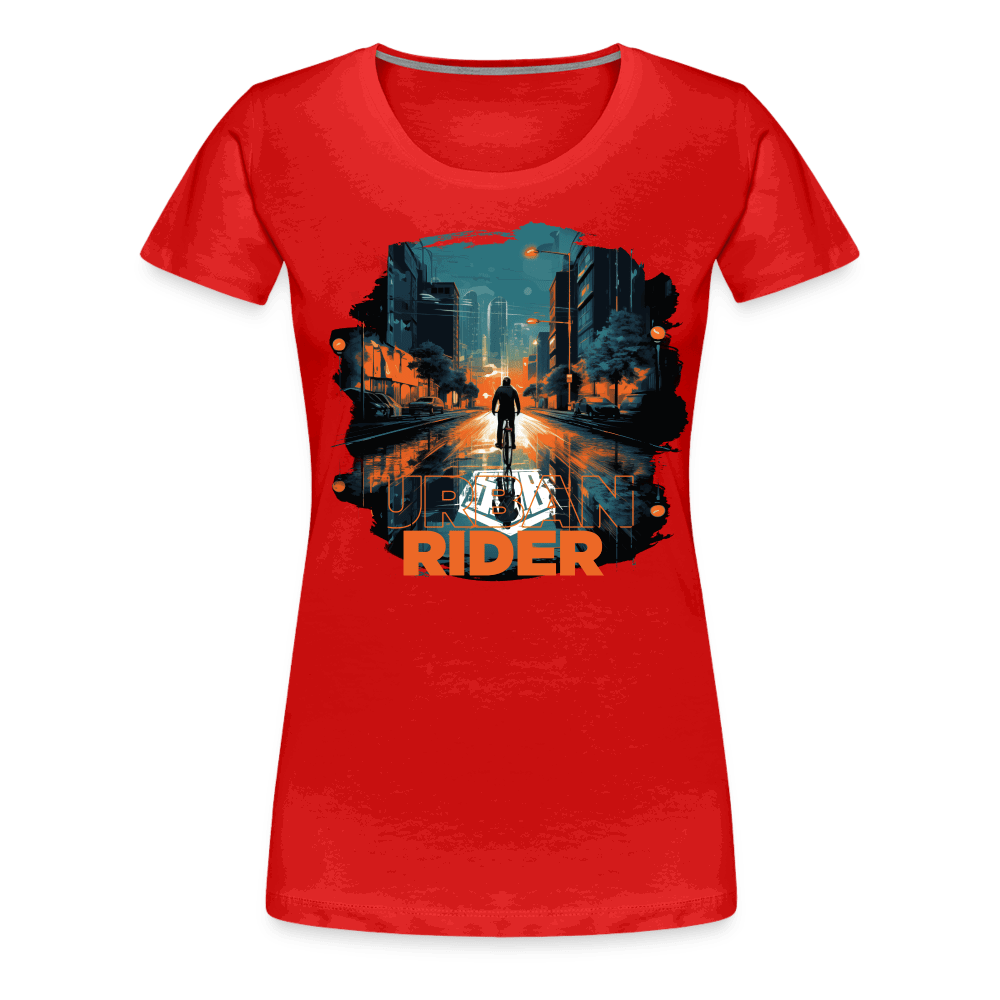 SPOD Frauen Premium T-Shirt Rot / S Urban Rider - Frauen Premium T-Shirt E-Bike-Community