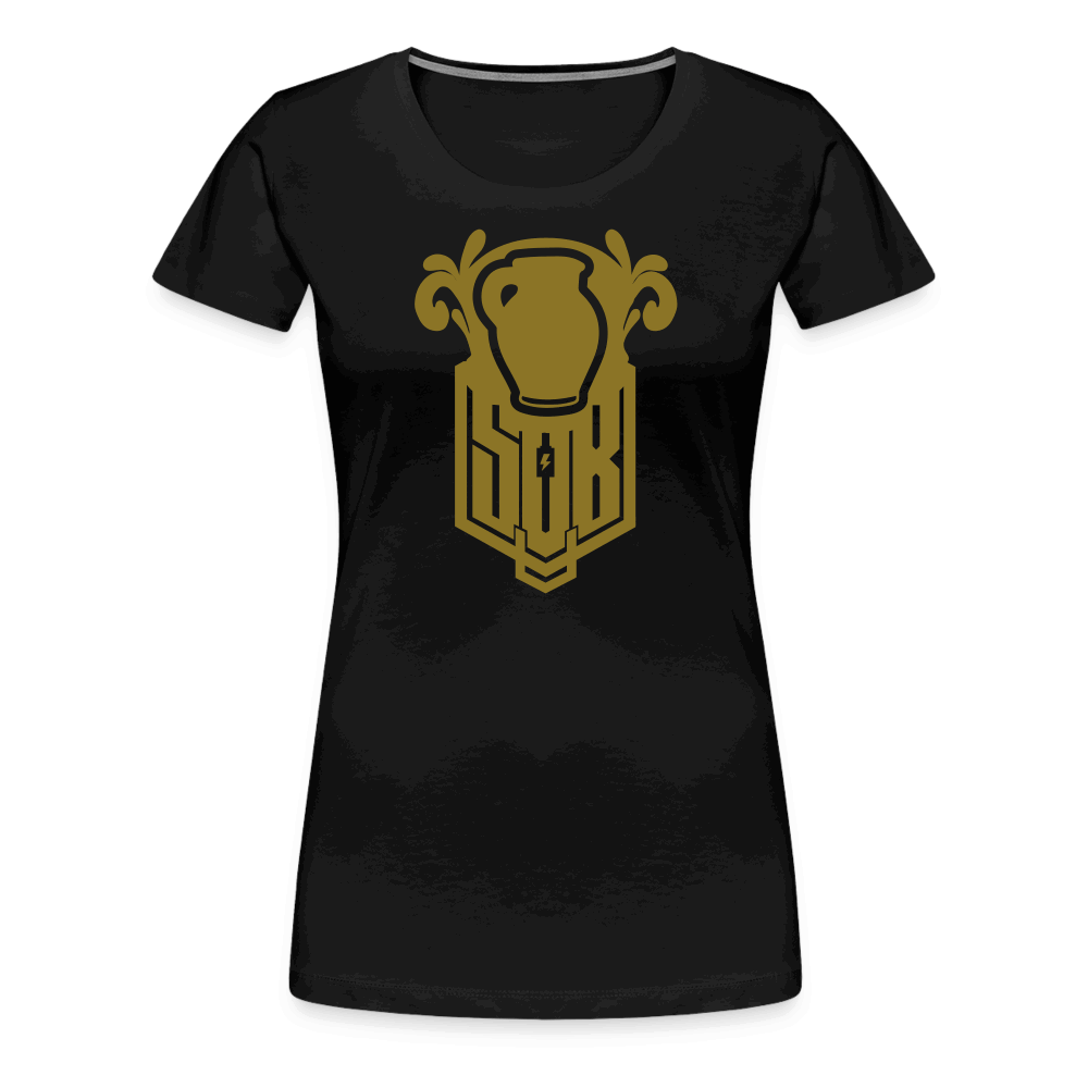 SPOD Frauen Premium T-Shirt Schwarz / S Bembel - Gold - Frauen Premium T-Shirt E-Bike-Community