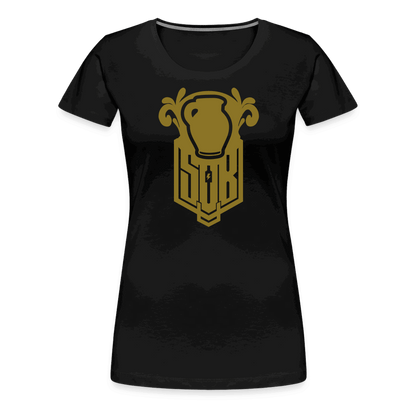 SPOD Frauen Premium T-Shirt Schwarz / S Bembel - Gold - Frauen Premium T-Shirt E-Bike-Community