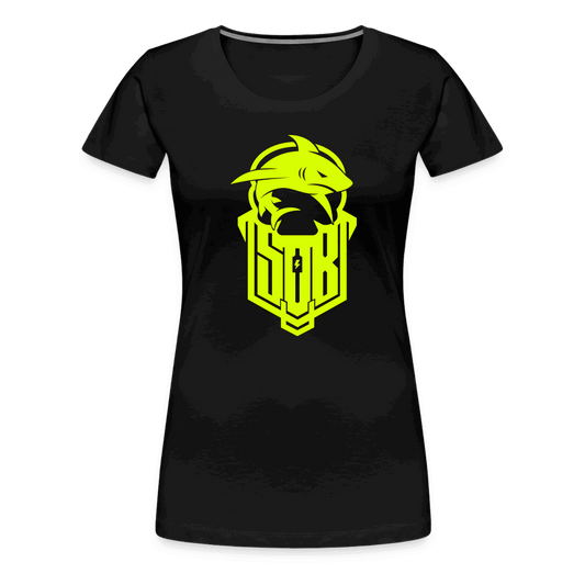 SPOD Frauen Premium T-Shirt Schwarz / S Hai Bike - Neongelb - Frauen Premium T-Shirt E-Bike-Community