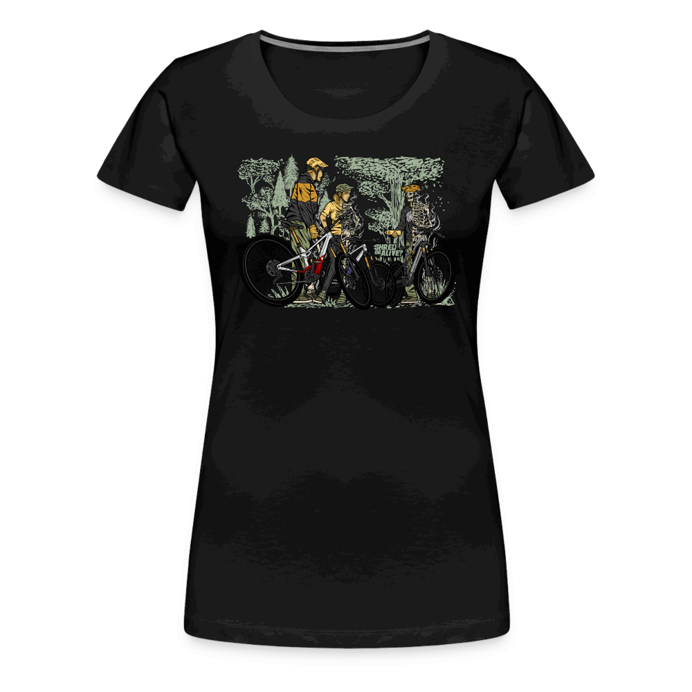 SPOD Frauen Premium T-Shirt Schwarz / S Shred or Alive - Crew - Frauen Premium T-Shirt E-Bike-Community