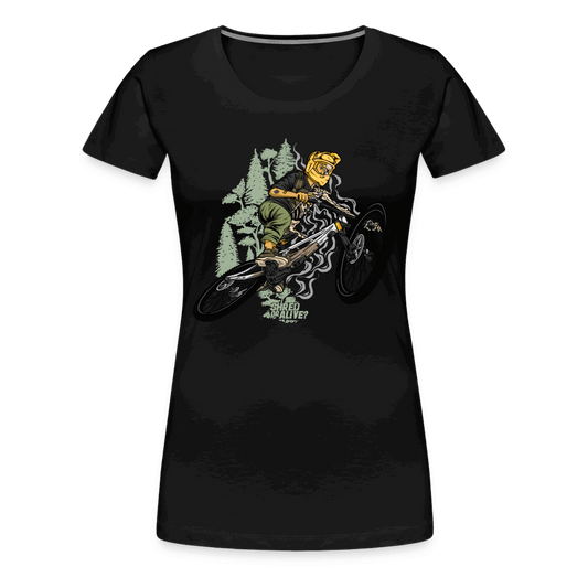 SPOD Frauen Premium T-Shirt Schwarz / S Shred or Alive - Jumper - Frauen Premium T-Shirt E-Bike-Community