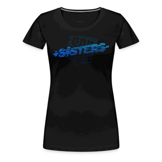 SPOD Frauen Premium T-Shirt Schwarz / S Sisters Blue - Frauen Premium T-Shirt E-Bike-Community