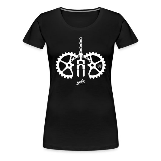 SPOD Frauen Premium T-Shirt Schwarz / S SISTERS OF BATTERY - Lungs Women’s Premium T-Shirt E-Bike-Community