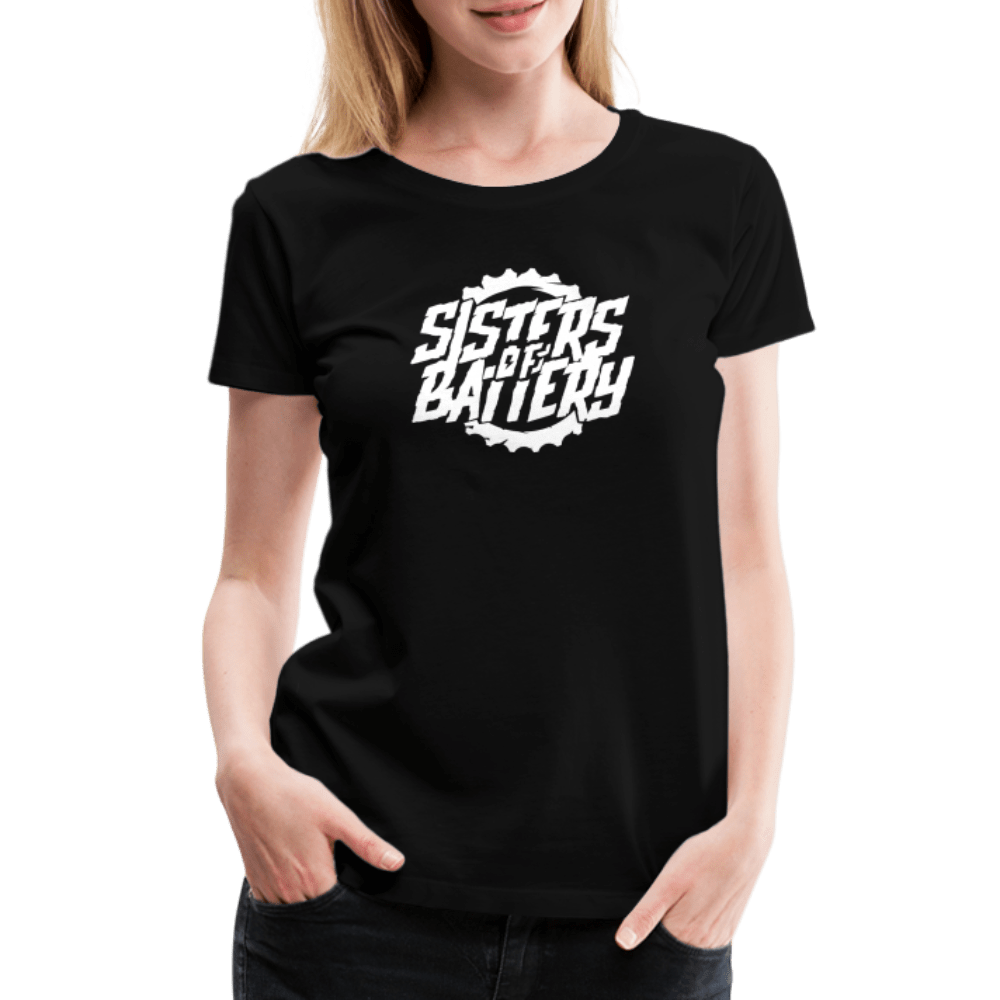 SPOD Frauen Premium T-Shirt Schwarz / S SISTERS OF BATTERY - Women’s Premium T-Shirt E-Bike-Community