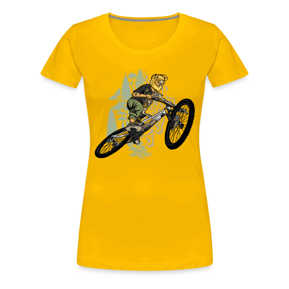 SPOD Frauen Premium T-Shirt Sonnengelb / S Shred or Alive - Jumper - Frauen Premium T-Shirt E-Bike-Community