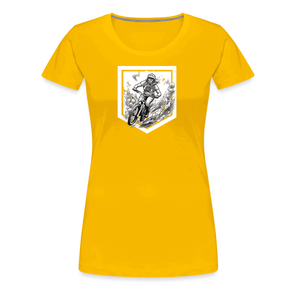 SPOD Frauen Premium T-Shirt Sonnengelb / S Sisters of Battery - SoB - Frauen Premium T-Shirt E-Bike-Community