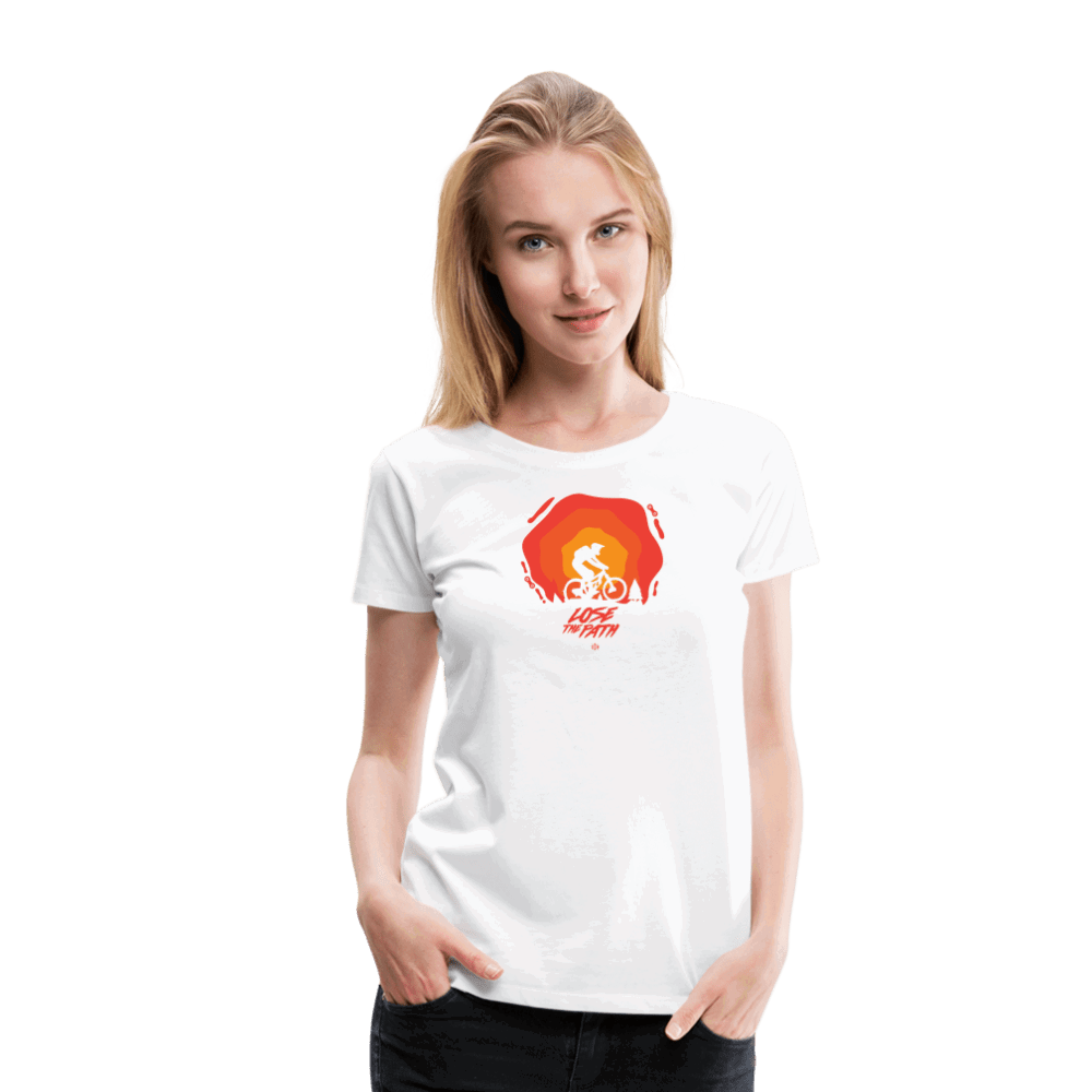 SPOD Frauen Premium T-Shirt weiß / S LOSE THE PATH - CREATE YOUR OWN ADVENTURE E-Bike-Community