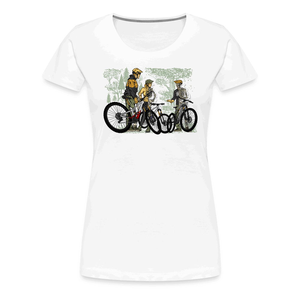 SPOD Frauen Premium T-Shirt weiß / S Shred or Alive - Crew - Frauen Premium T-Shirt E-Bike-Community