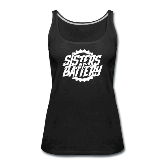 SPOD Frauen Premium Tank Top Schwarz / S Sister of Battery OG Logo - Frauen Premium Tank Top E-Bike-Community