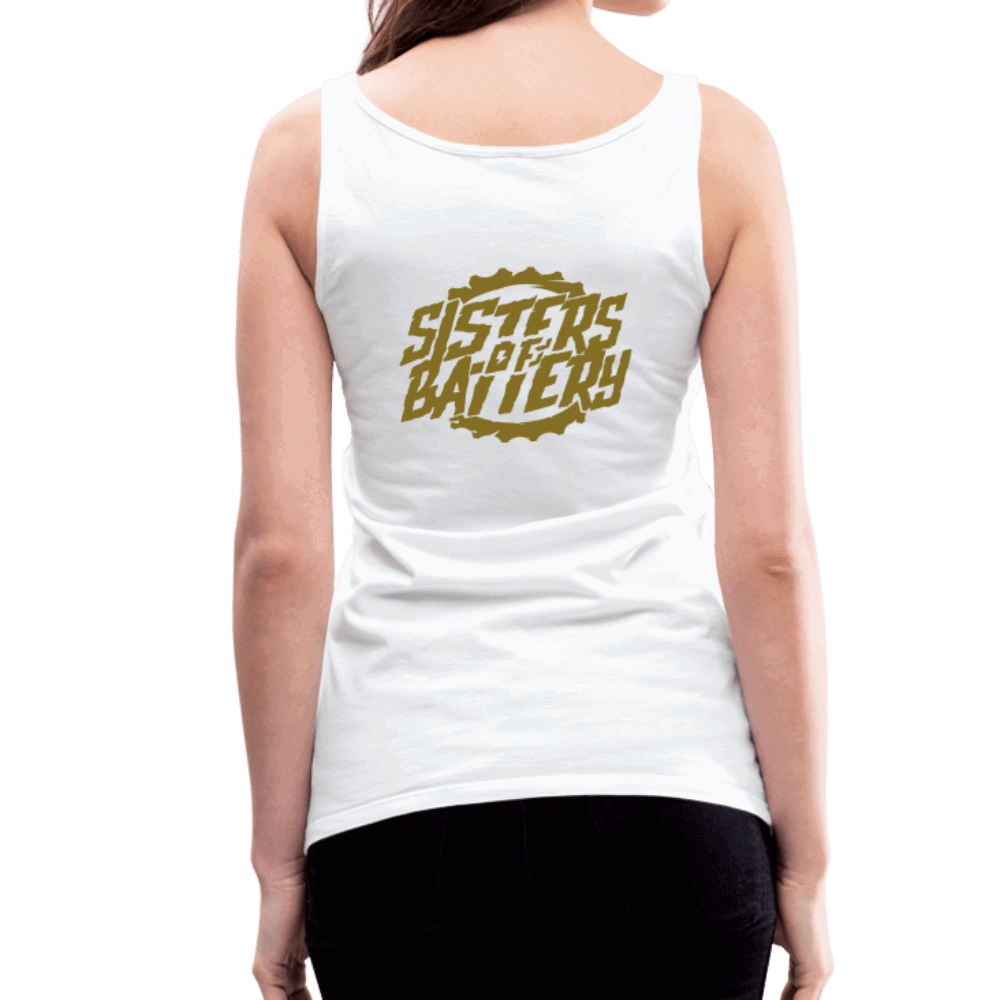 SPOD Frauen Premium Tank Top Weiß / S Sisters of Battery - GOLD EDITION - Frauen Premium Tank Top E-Bike-Community