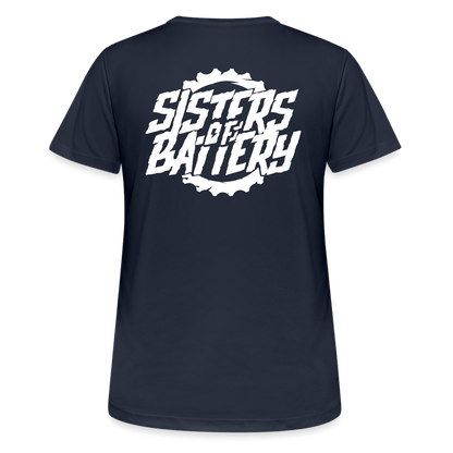 SPOD Frauen T-Shirt atmungsaktiv Sisters of Battery - Frauen T-Shirt atmungsaktiv E-Bike-Community