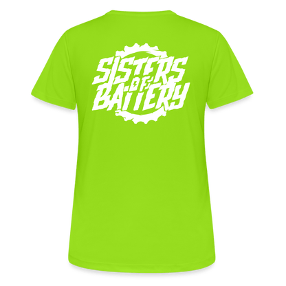 SPOD Frauen T-Shirt atmungsaktiv Sisters of Battery - Frauen T-Shirt atmungsaktiv E-Bike-Community