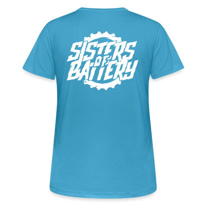 SPOD Frauen T-Shirt atmungsaktiv Sisters of Battery - Frauen T-Shirt atmungsaktiv E-Bike-Community