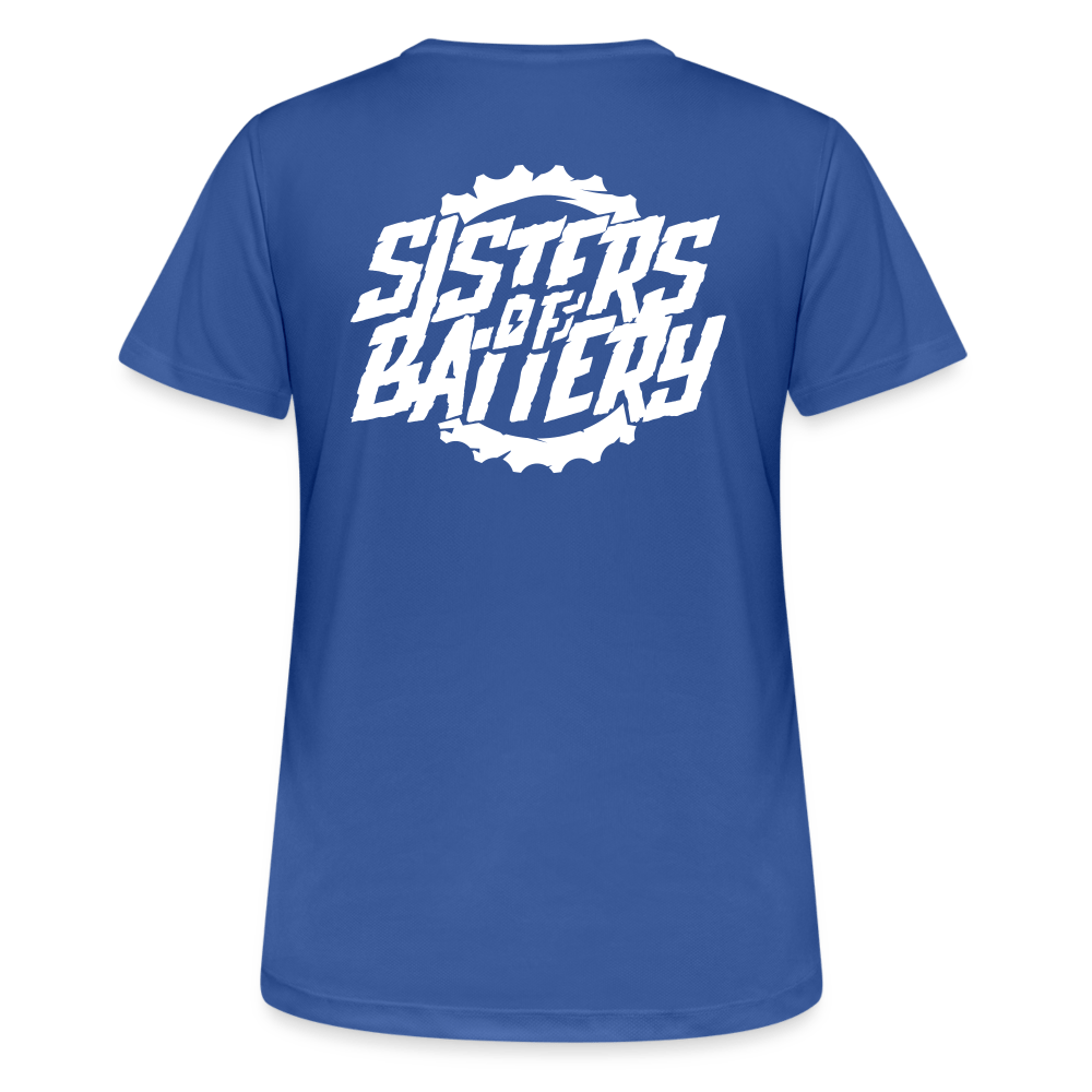 SPOD Frauen T-Shirt atmungsaktiv Sisters of Battery - Frauen T-Shirt atmungsaktiv E-Bike-Community